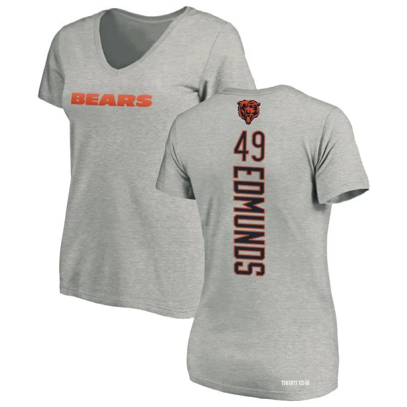 Women's Tremaine Edmunds Backer V-Neck T-Shirt - Ash - Tshirtsedge