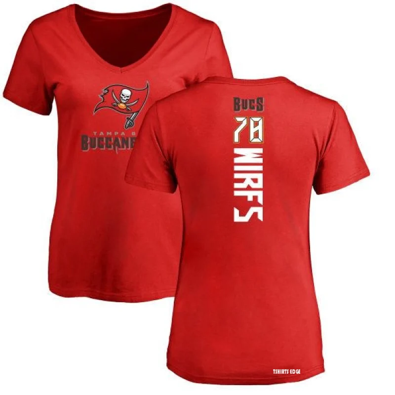 Women's Tristan Wirfs Backer Slim Fit T-Shirt - Red - Tshirtsedge