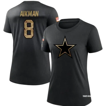 Women's Troy Aikman Backer Slim Fit T-Shirt - Ash - Tshirtsedge