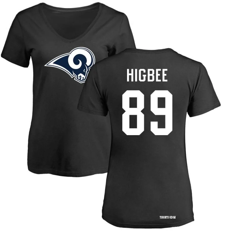 Women's Tyler Higbee Name & Number Slim Fit T-Shirt - Black - Tshirtsedge