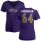 Women's Tyler Linderbaum Name & Number V-Neck T-Shirt - Purple