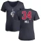 Women's Tyrone Hill Name and Number Banner Wave V-Neck T-Shirt - Navy