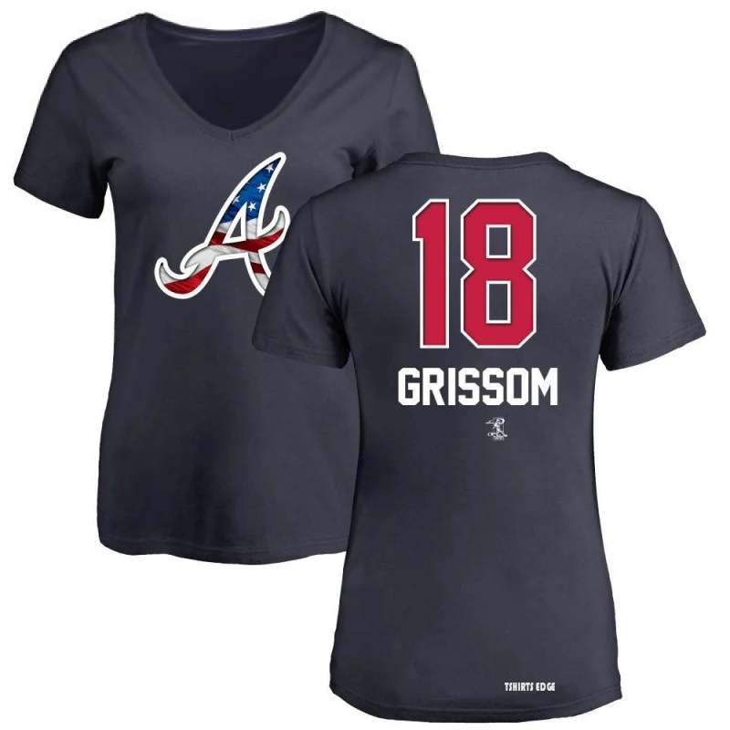 Vaughn Grissom Atlanta Braves Women's Navy Roster Name & Number T