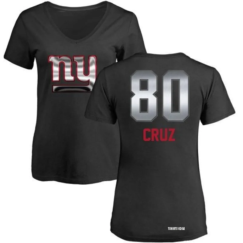 Tshirtsedge Women's Victor Cruz Midnight Mascot T-Shirt - Black