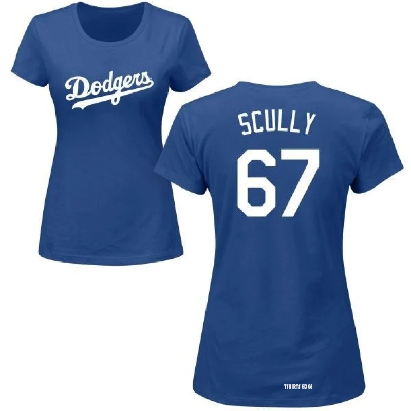 Women's Vin Scully Name & Number T-Shirt - Royal - Tshirtsedge