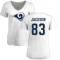 Women's Warren Jackson Name & Number Slim Fit T-Shirt - White