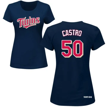 Willi Castro Name and Number Banner Wave T-Shirt - Navy - Tshirtsedge