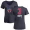 Women's Willie Davis Name and Number Banner Wave V-Neck T-Shirt - Navy