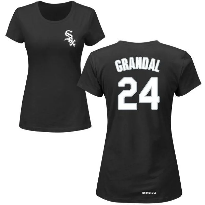 Women's Yasmani Grandal Name & Number T-Shirt - Black - Tshirtsedge