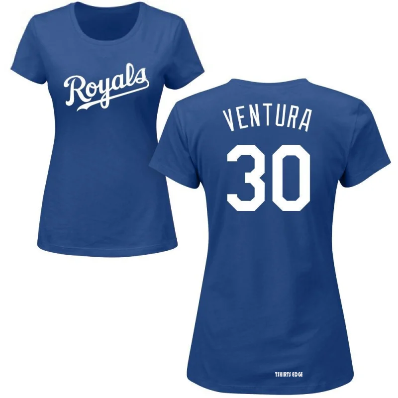 Yordano Ventura Name & Number T-Shirt - Royal - Tshirtsedge