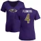 Women's Zay Flowers Name & Number V-Neck T-Shirt - Purple