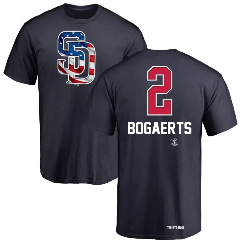 Xander Bogaerts Name and Number Banner Wave T-Shirt - Navy