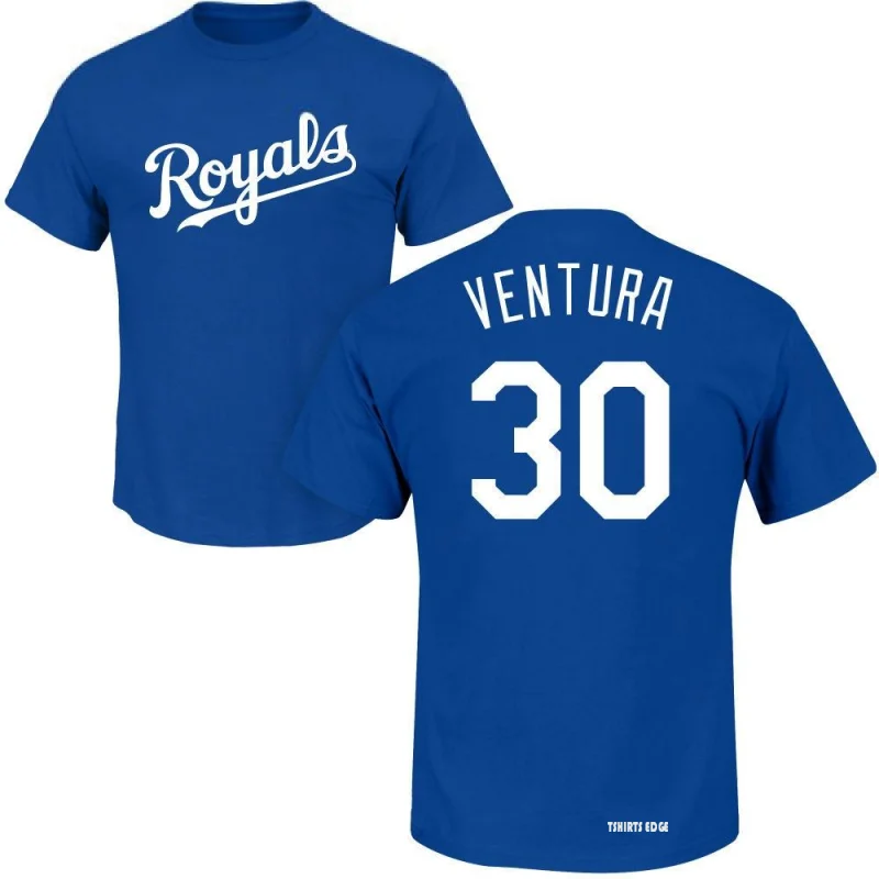 Yordano Ventura Name & Number T-Shirt - Royal - Tshirtsedge